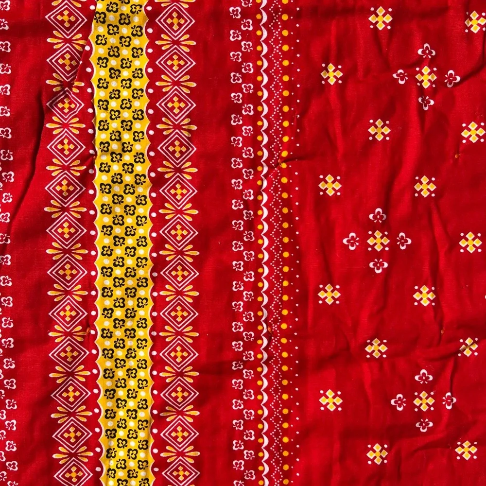 VTG 60s 70s 85x57 Folk Patchwork Boho Quilt Colorful Groovy Retro Handmade OOAK